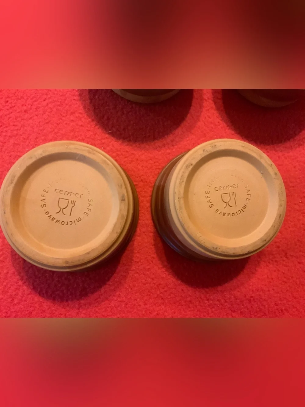 4 Cermer Terracotta Ceramic Ramekins Baking Cups Pots Dessert Dipping Bowls 4 oz